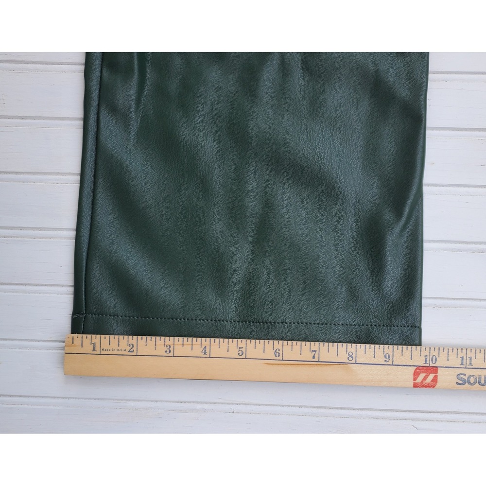 Maeve by Anthropologie The Colette Faux Leather Wide Leg Pants Green 25 - Picture 5 of 7